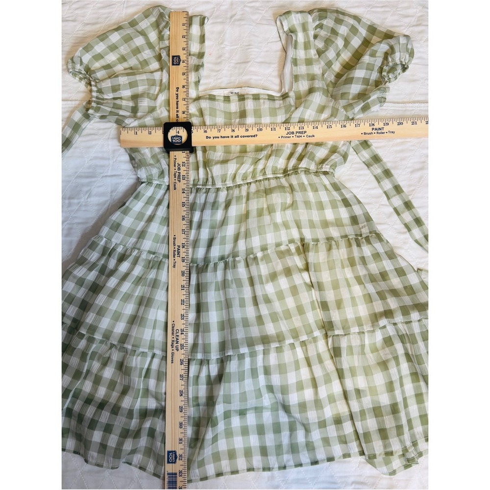 Mine Green and white checkered Dress‎ Size Large - Picture 6 of 12